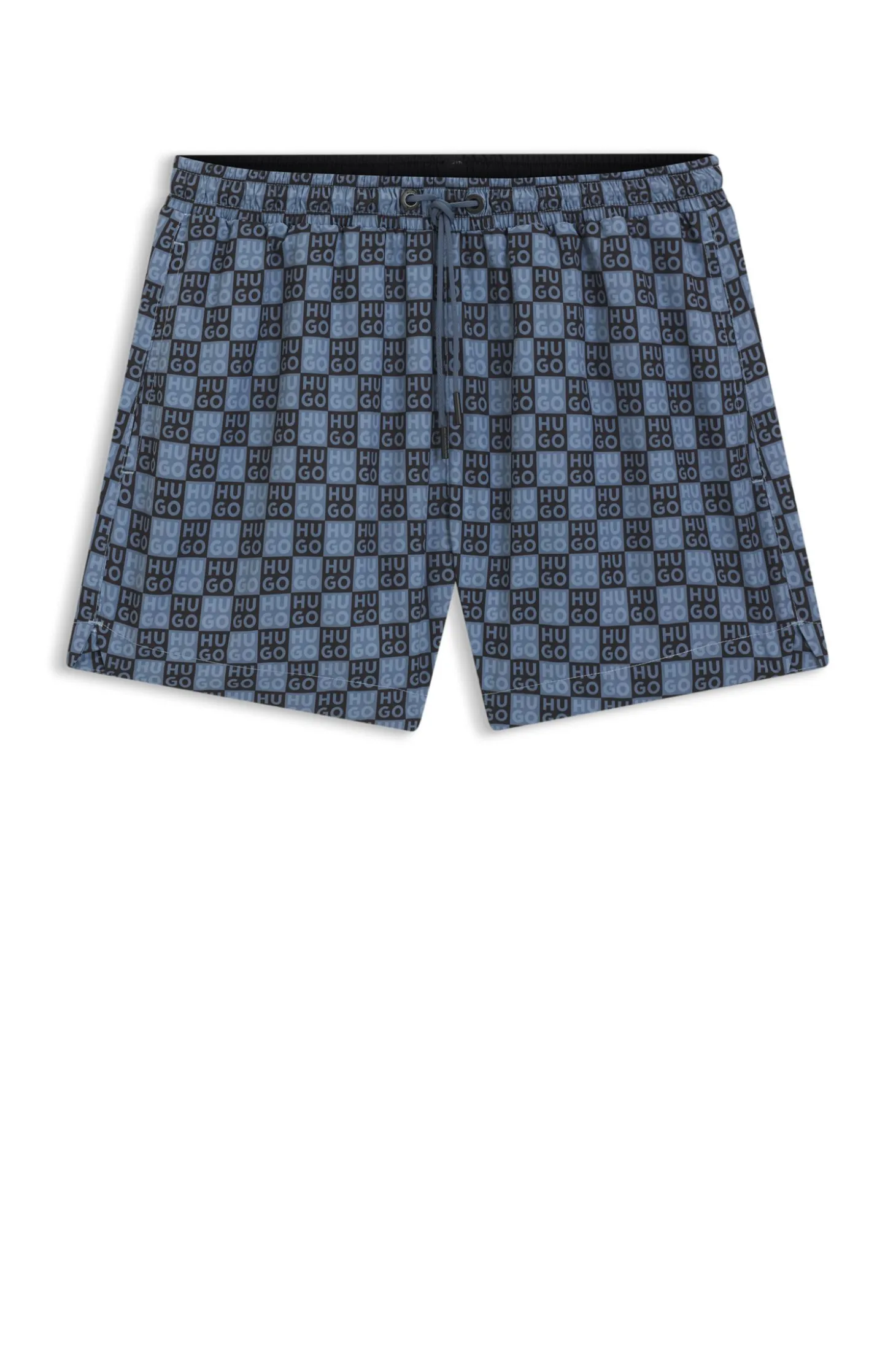 Badeshorts mit Schachbrett-Logos
