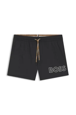 Badeshorts mit Umriss-Logo-Print