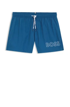 Badeshorts mit Umriss-Logo-Print