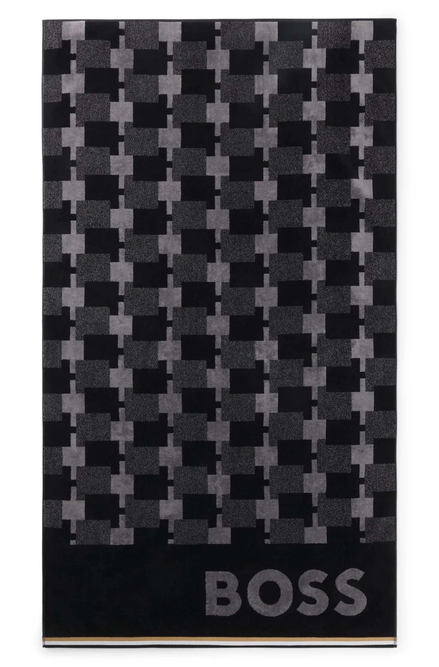 Badetuch aus Baumwoll-Samt mit geometrischem Jacquard-Muster