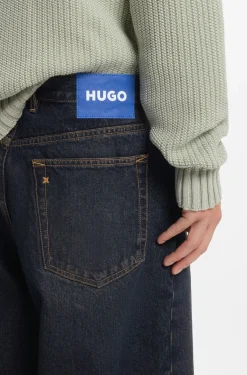 Baggy-Fit Jeans aus blauem Denim mit Vintage-Waschung