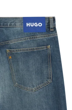 Baggy-Fit Jeans aus blauem Slub-Denim