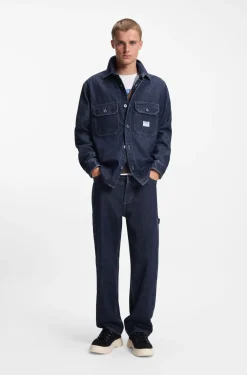 Baggy-Fit Jeans aus dunkelblauem Denim