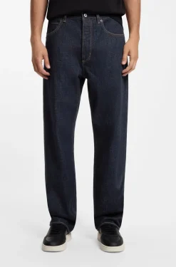 Baggy-Fit Jeans aus dunkelblauem Denim mit Rinse-Waschung