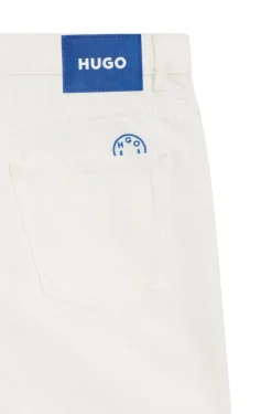 Baggy-Fit Jeans aus festem Denim in Ecru
