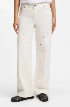 Baggy-Fit Jeans aus festem Denim in Ecru