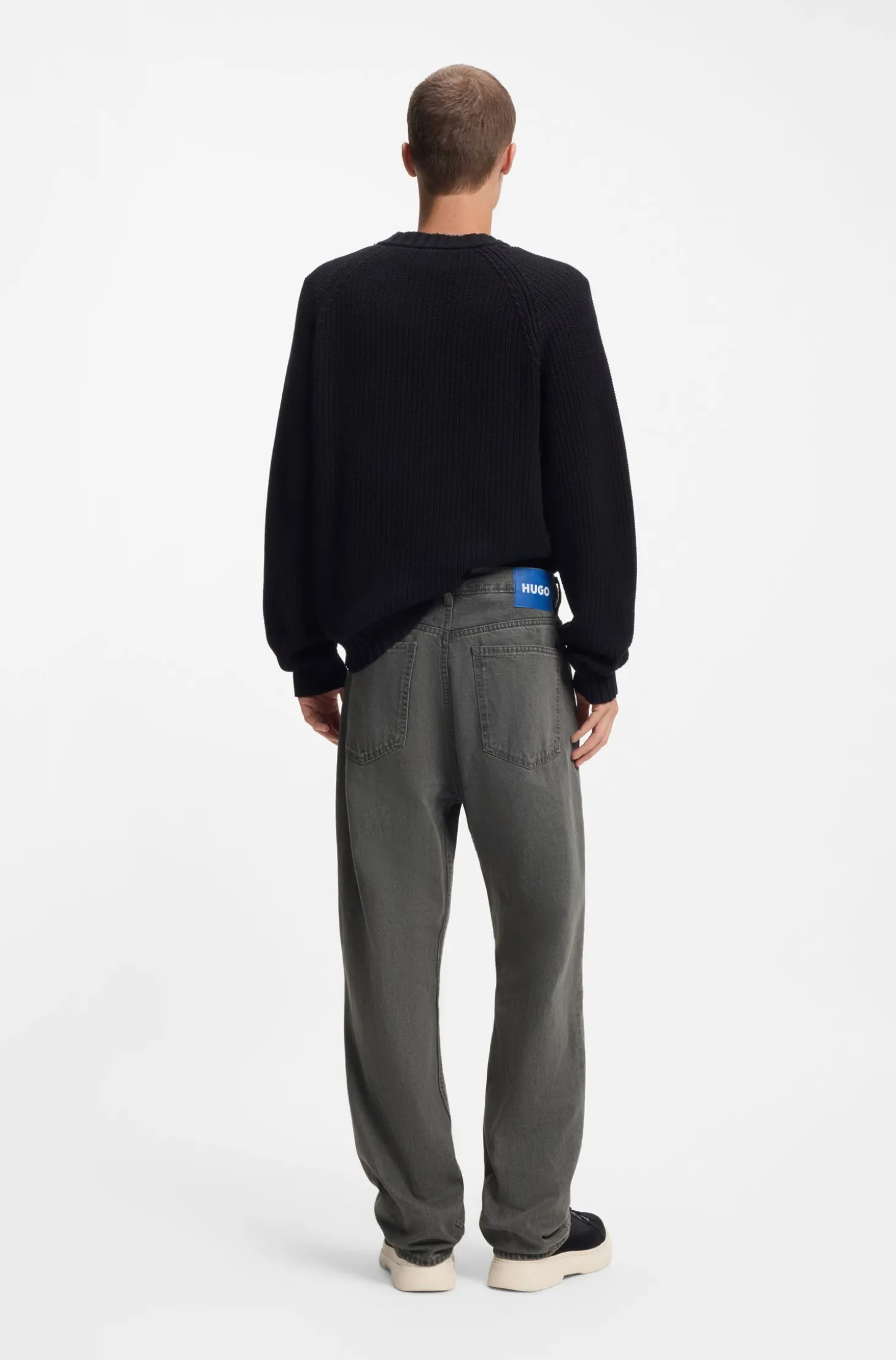 Baggy-Fit Jeans aus grauem Denim