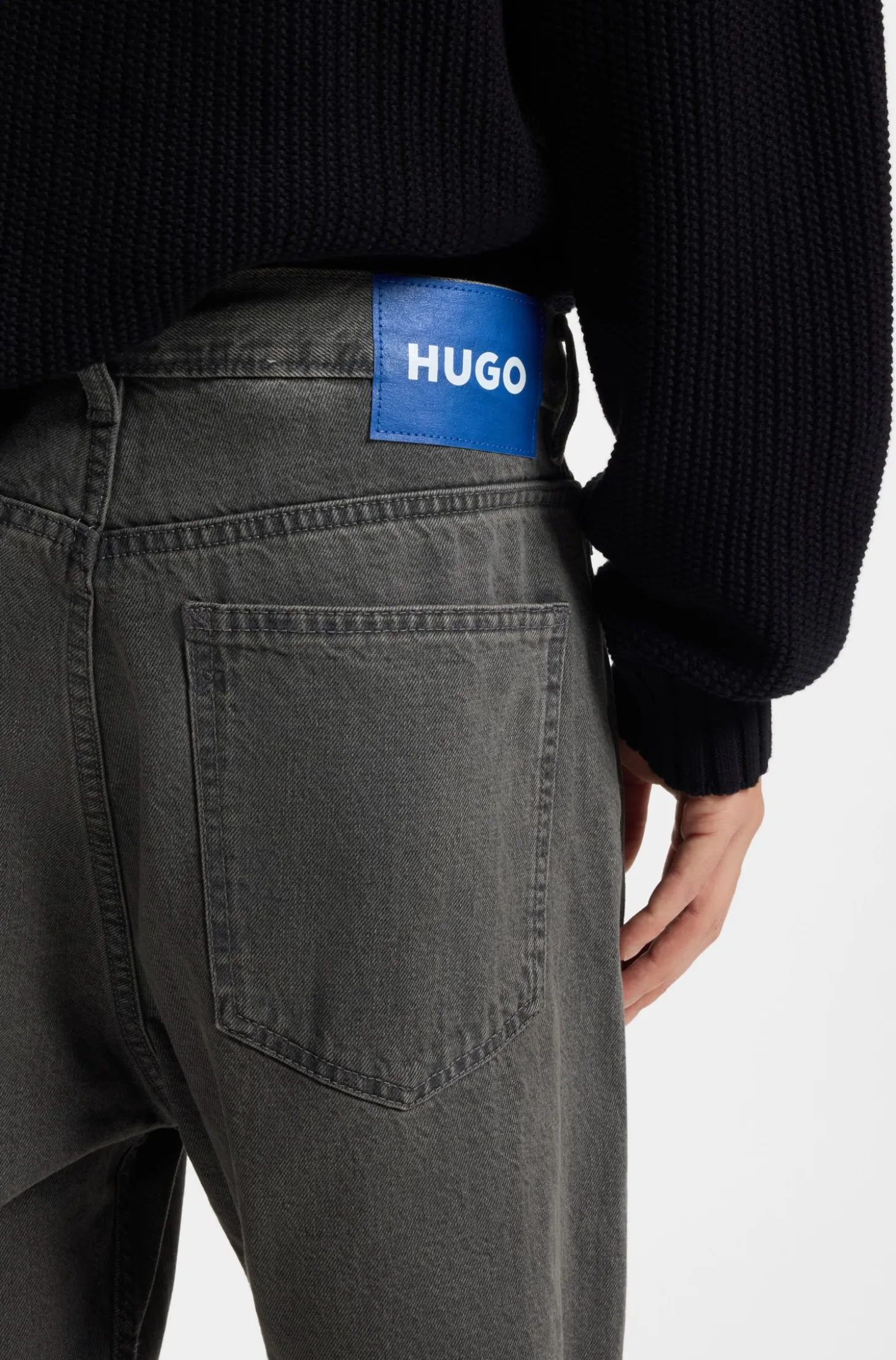 Baggy-Fit Jeans aus grauem Denim