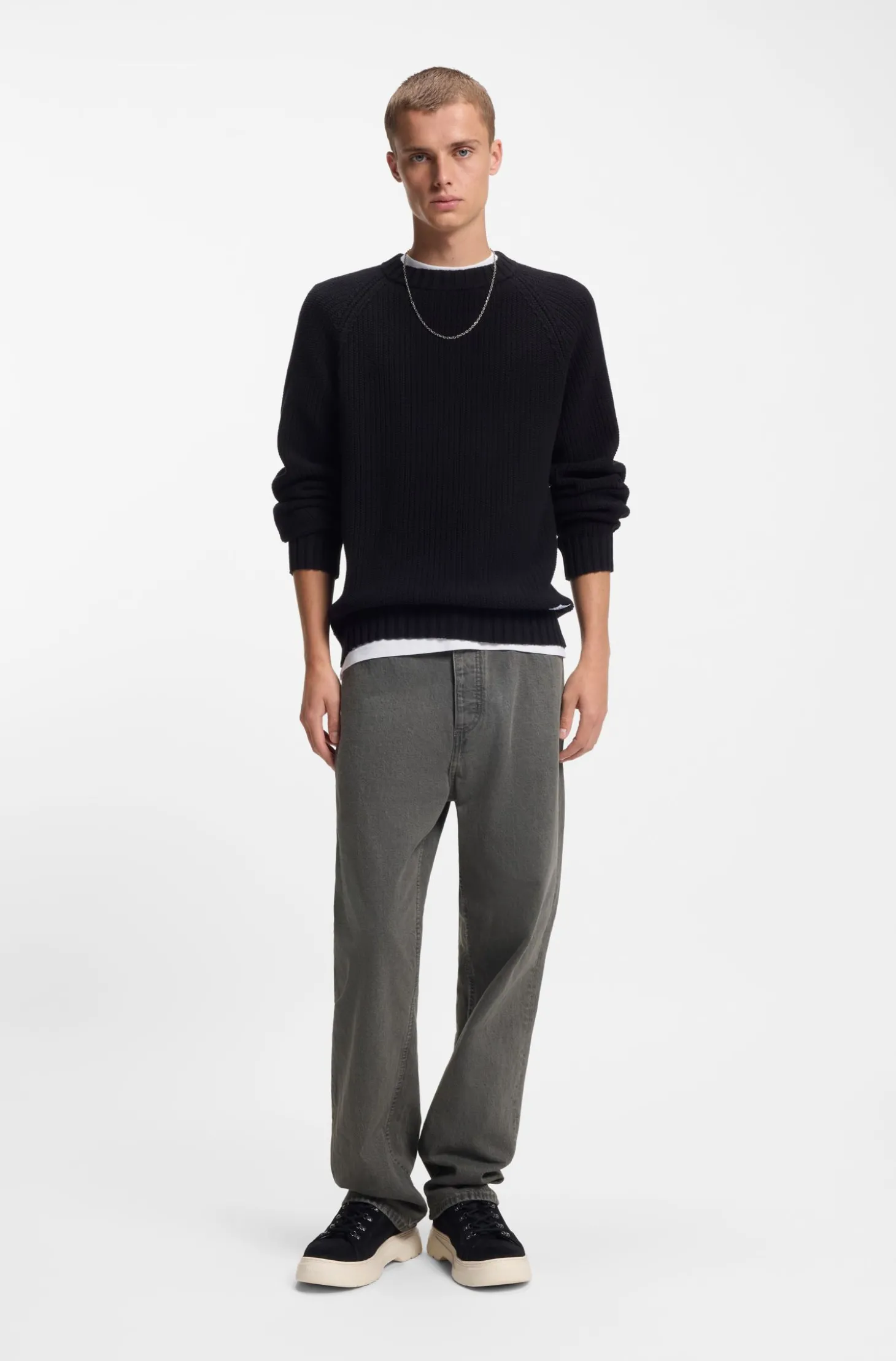 Baggy-Fit Jeans aus grauem Denim