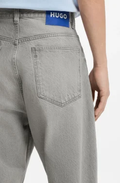 Baggy-Fit Jeans aus grauem Stone-washed-Denim