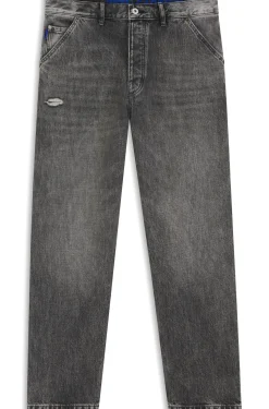 Baggy-Fit Jeans in Schwarz mit Carpenter-Details