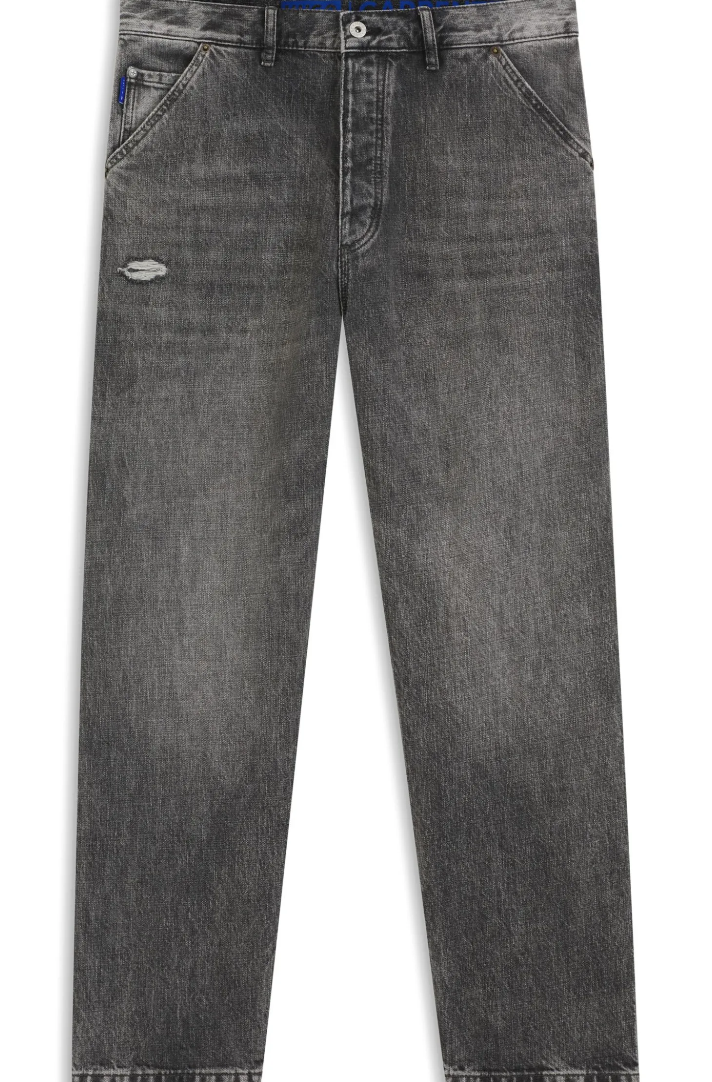 Baggy-Fit Jeans in Schwarz mit Carpenter-Details