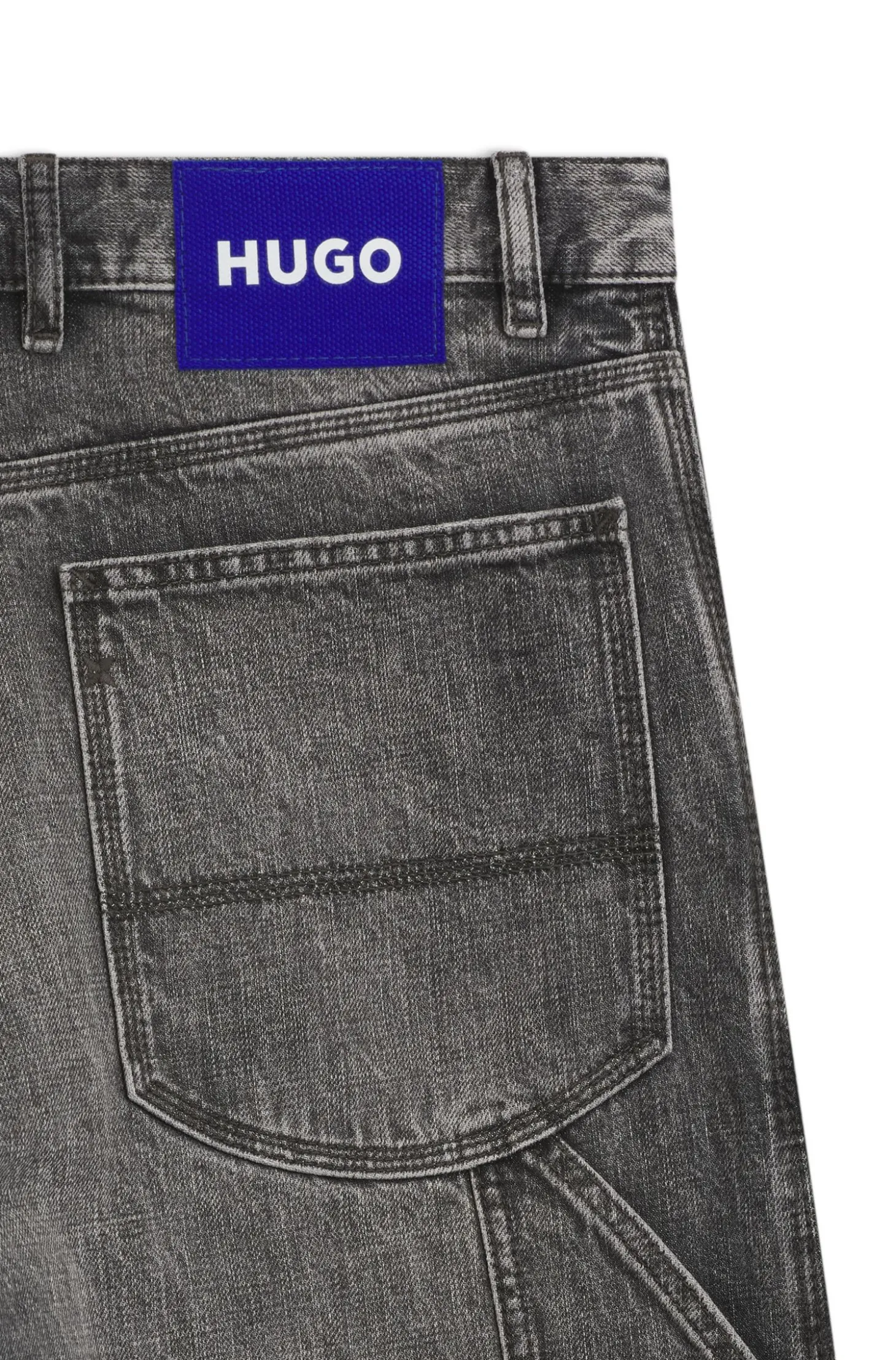 Baggy-Fit Jeans in Schwarz mit Carpenter-Details