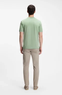 Baumwoll-T-Shirt mit Kontraststreifen an den Ärmelbündchen