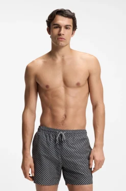 Bedruckte Badeshorts mit Logo-Badge