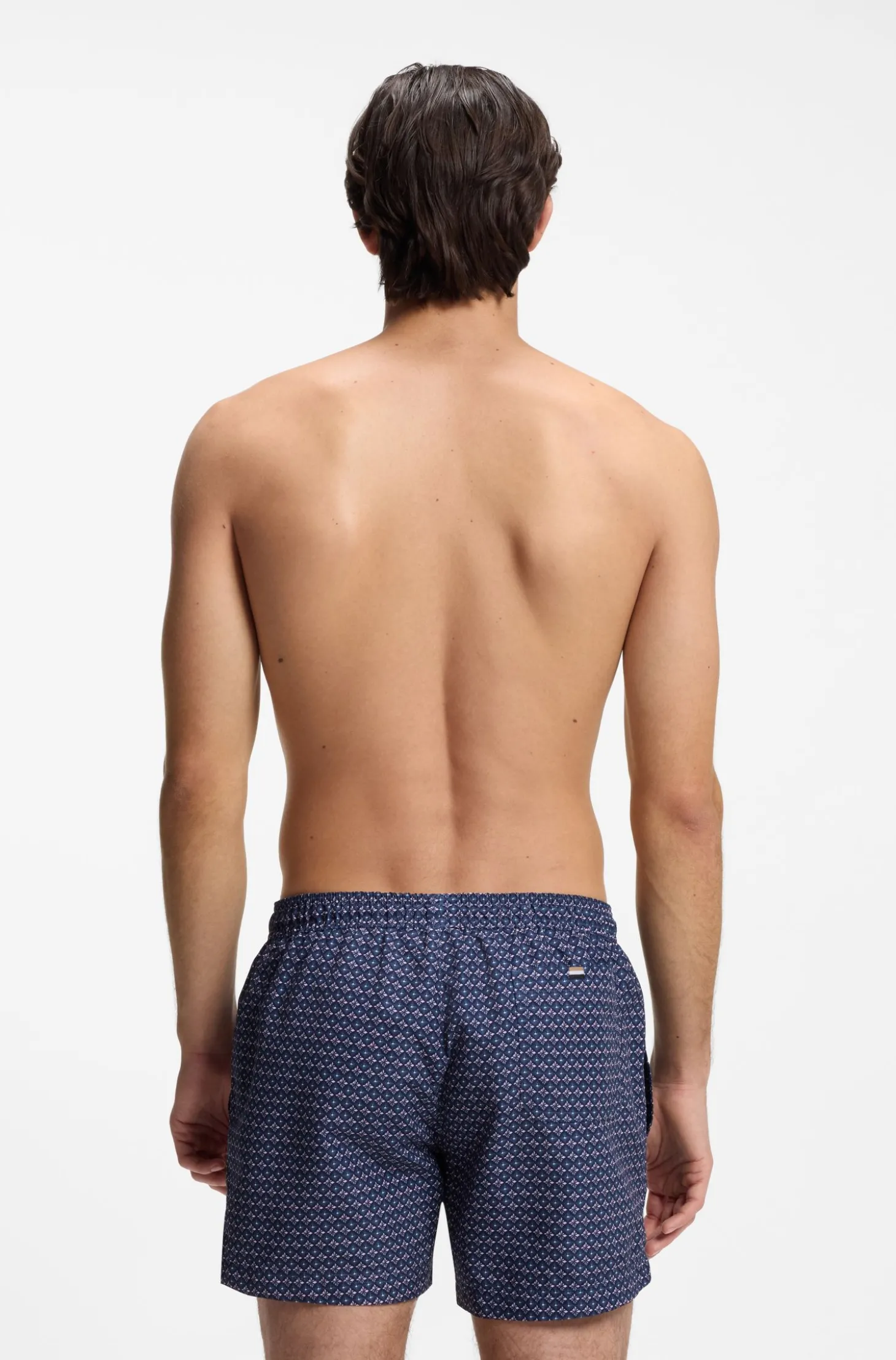 Bedruckte Badeshorts mit Logo-Badge