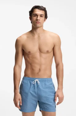 Bedruckte Badeshorts mit Logo-Badge