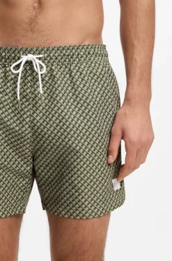 Bedruckte Badeshorts mit Logo-Badge