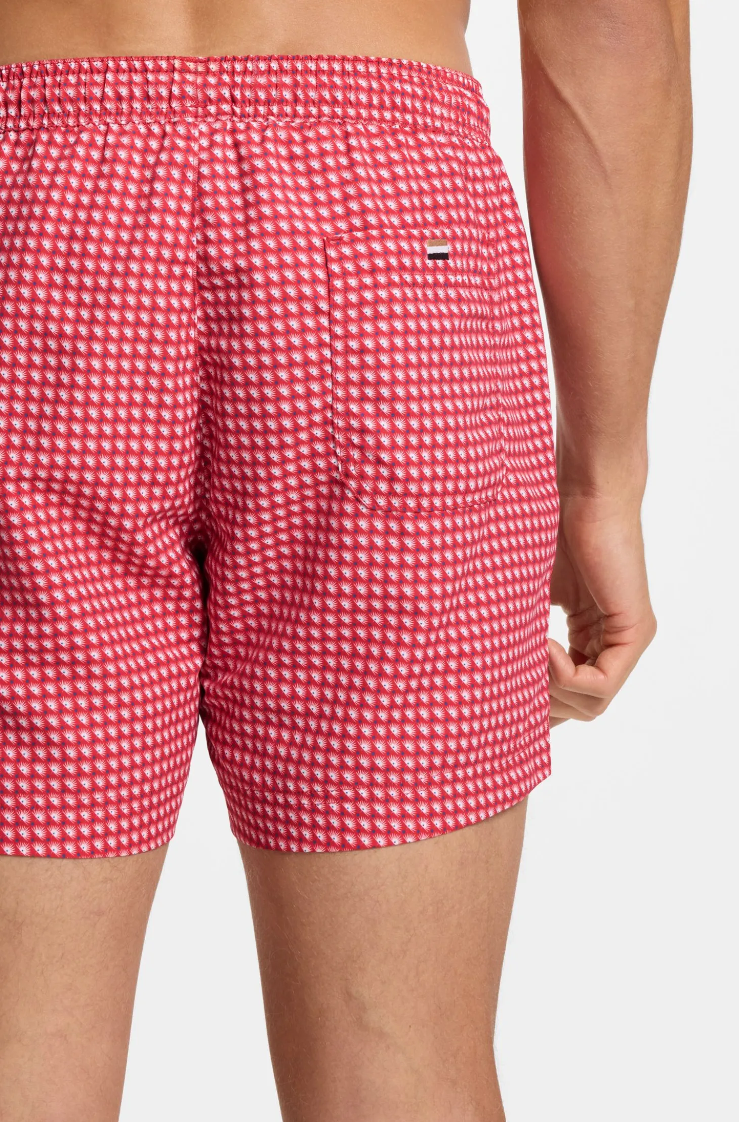 Bedruckte Badeshorts mit Logo-Badge