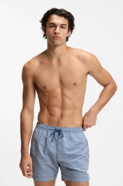 Bedruckte Badeshorts mit Logo-Badge