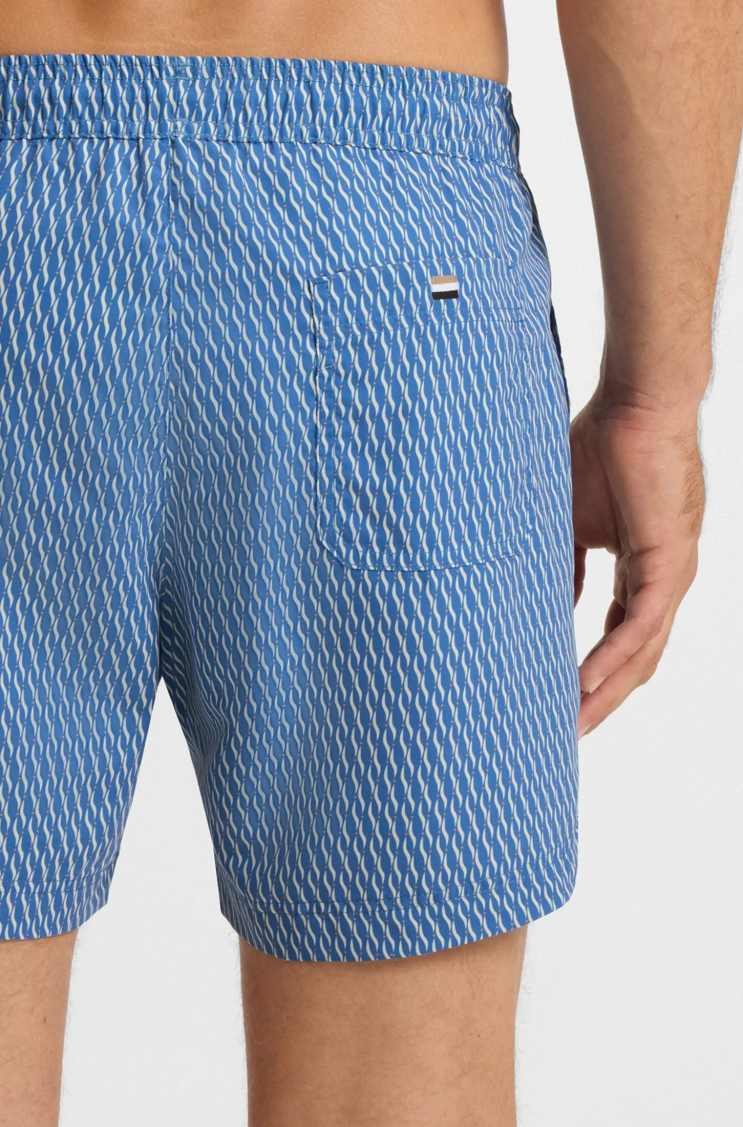 Bedruckte Badeshorts mit Logo-Badge