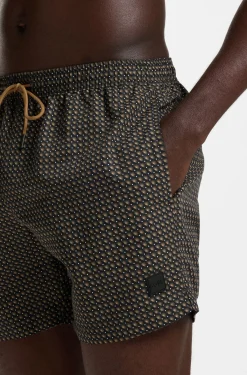 Bedruckte Badeshorts mit Logo-Badge