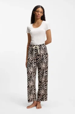 Bedruckte Pyjama-Hose aus Stretch-Modal und Baumwolle