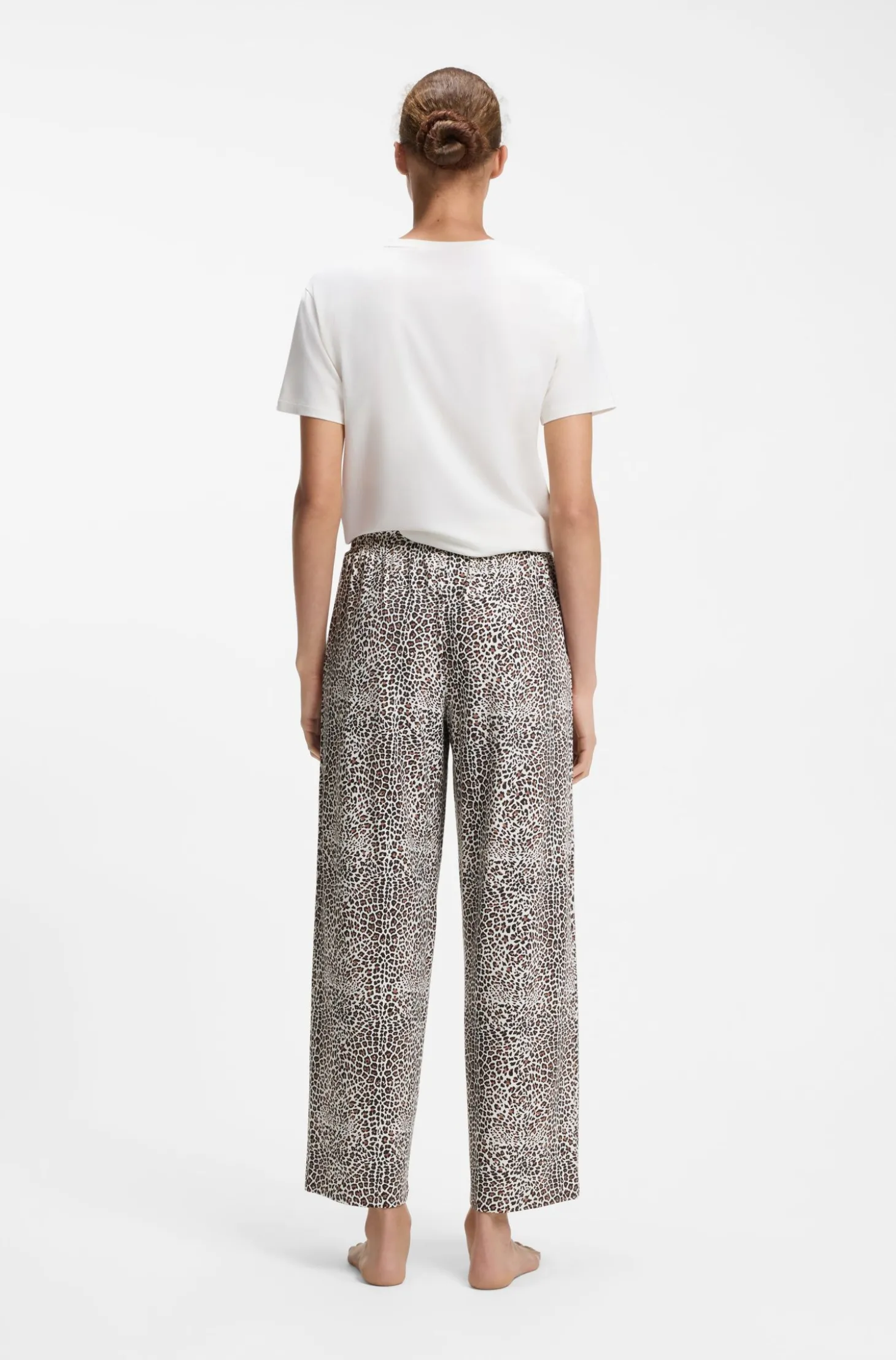 Bedruckte Pyjama-Hose aus Stretch-Modal und Baumwolle