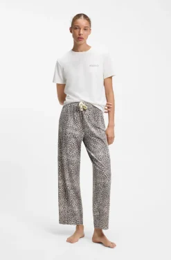 Bedruckte Pyjama-Hose aus Stretch-Modal und Baumwolle