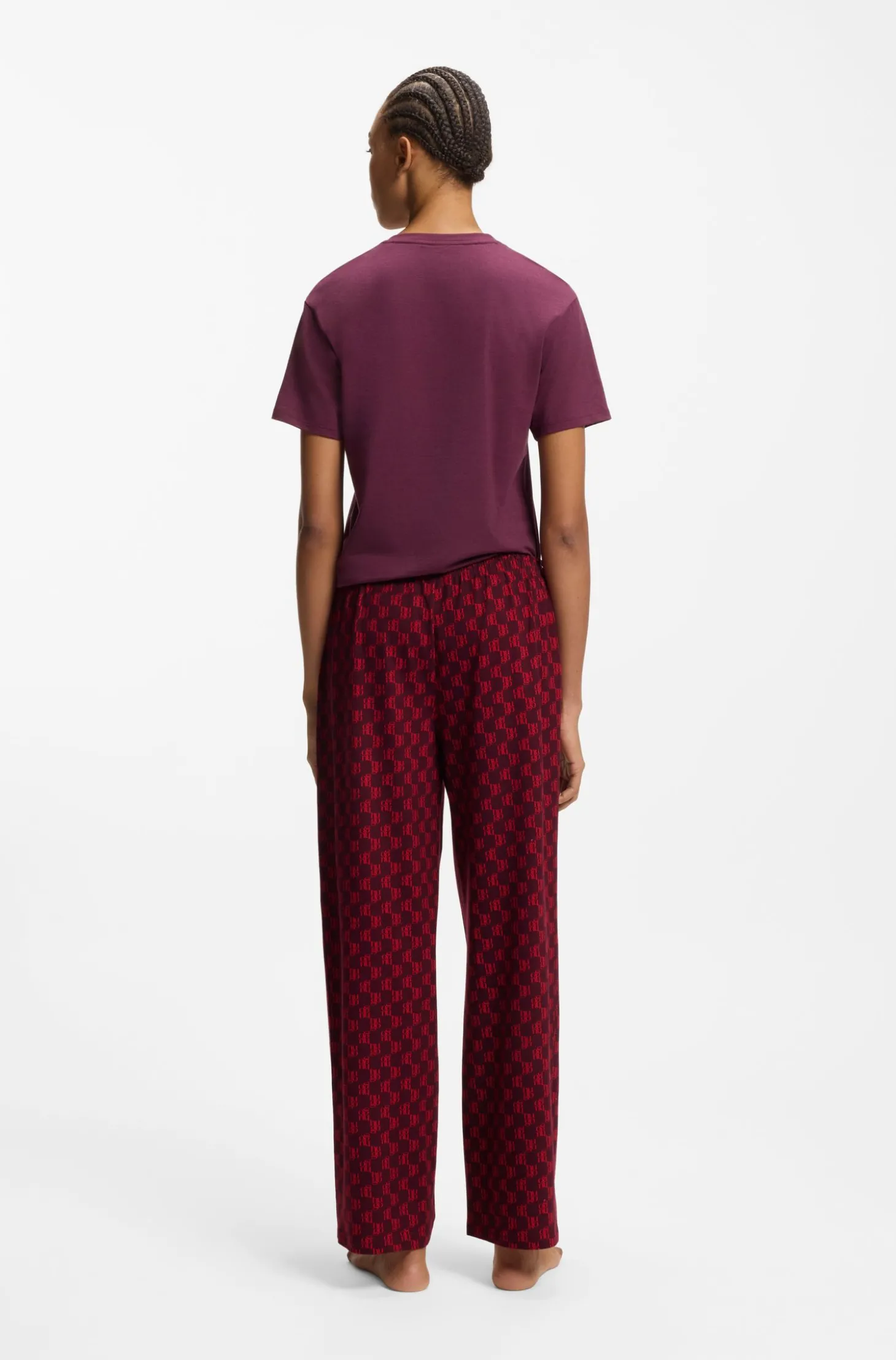 Bedruckte Pyjama-Hose aus Stretch-Modal und Baumwolle