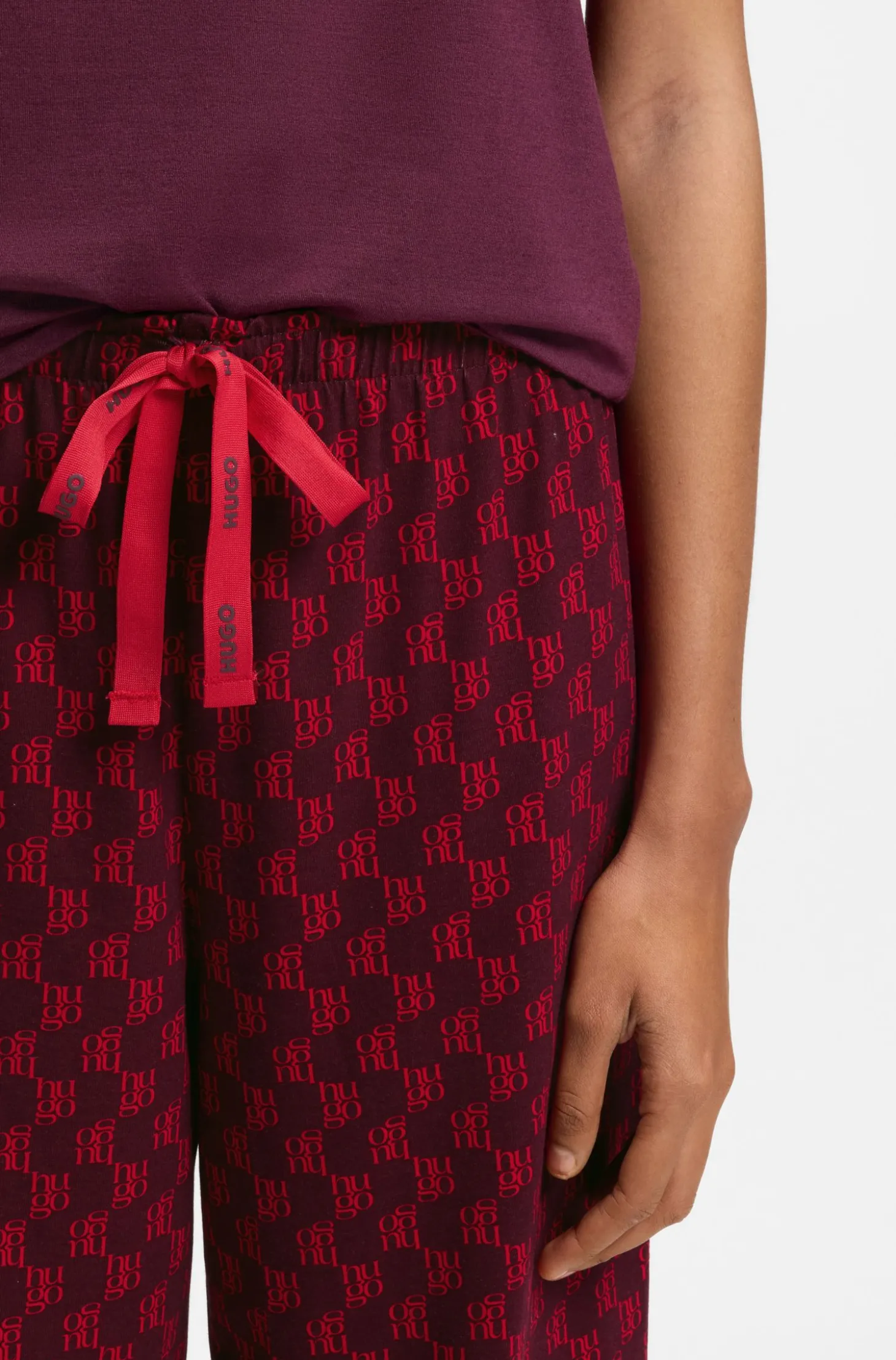 Bedruckte Pyjama-Hose aus Stretch-Modal und Baumwolle