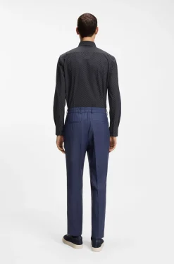 Bedrucktes Slim-Fit Hemd aus funktionalem Stretch-Jersey