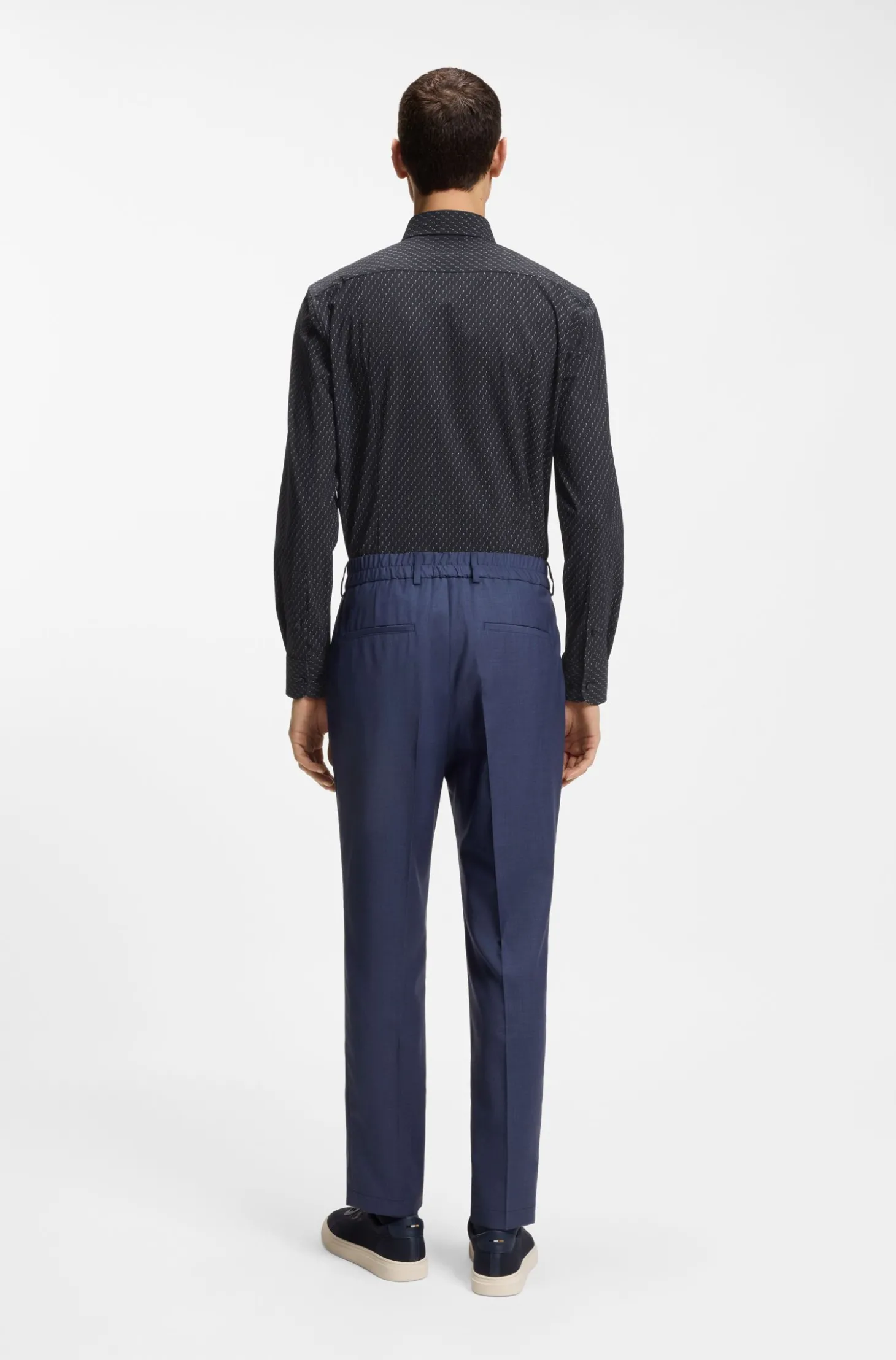 Bedrucktes Slim-Fit Hemd aus funktionalem Stretch-Jersey