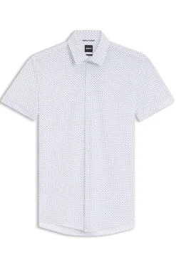 Bedrucktes Slim-Fit Hemd aus funktionalem Stretch-Jersey