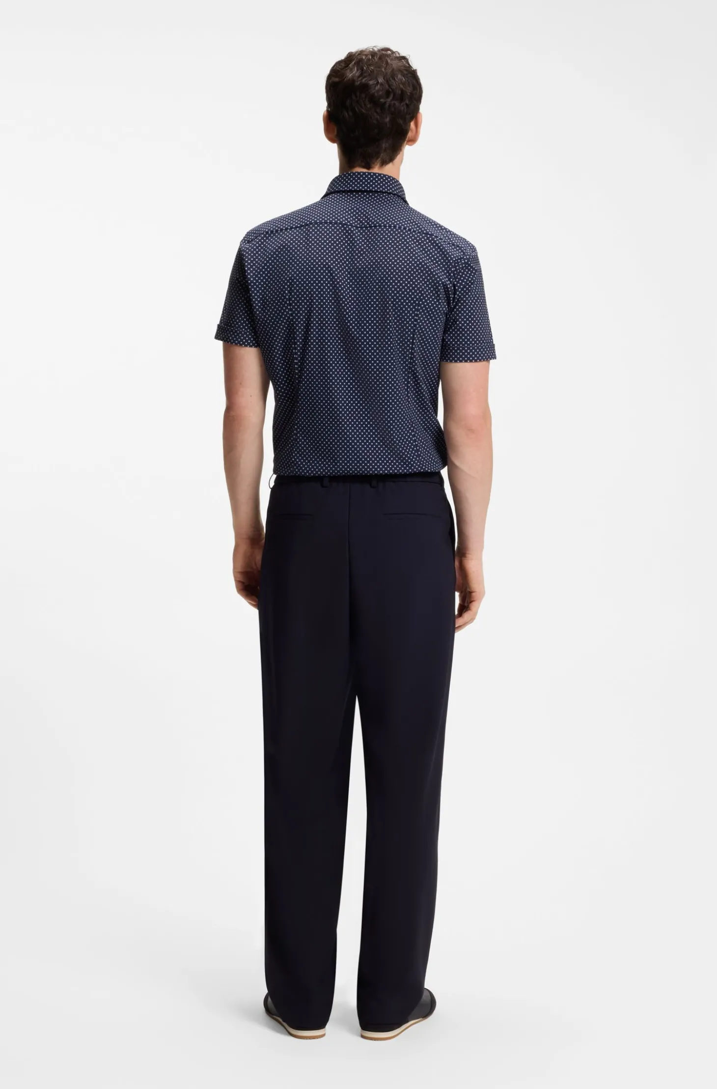Bedrucktes Slim-Fit Hemd aus funktionalem Stretch-Jersey