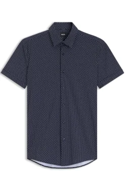 Bedrucktes Slim-Fit Hemd aus funktionalem Stretch-Jersey