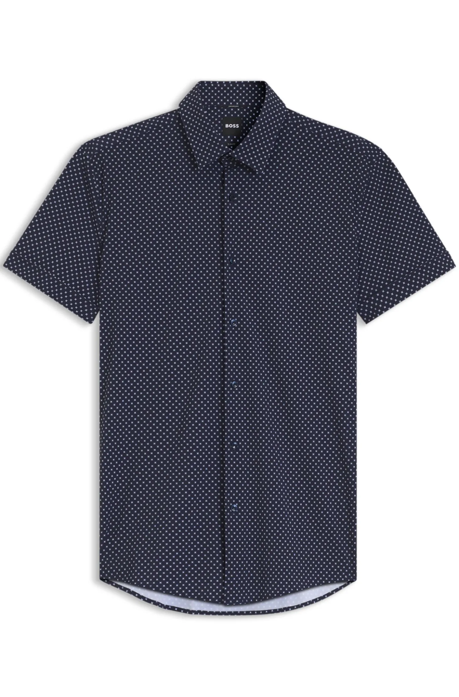 Bedrucktes Slim-Fit Hemd aus funktionalem Stretch-Jersey