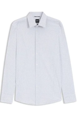Bedrucktes Slim-Fit Hemd aus Performance-Stretch-Gewebe