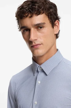 Bedrucktes Slim-Fit Hemd aus Performance-Stretch-Jersey