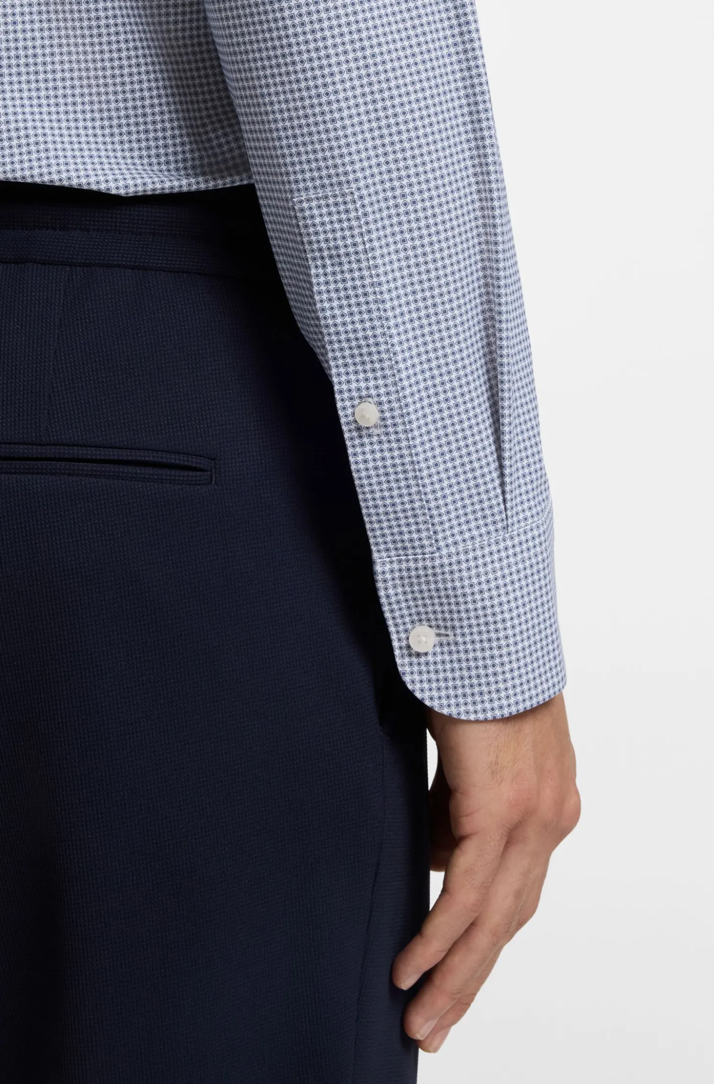 Bedrucktes Slim-Fit Hemd aus Performance-Stretch-Jersey