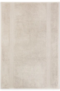 Beige Badematte aus ägäischer Baumwolle mit tonalem Logo