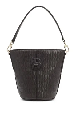 Beuteltasche mit Flechtoptik und Double-B-Monogramm