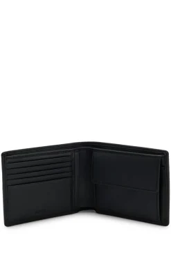 Bifold-Geldbörse aus fein genarbtem Leder mit Logo-Prägung