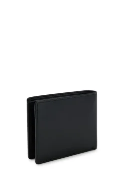 Bifold-Geldbörse aus fein genarbtem Leder mit Logo-Prägung