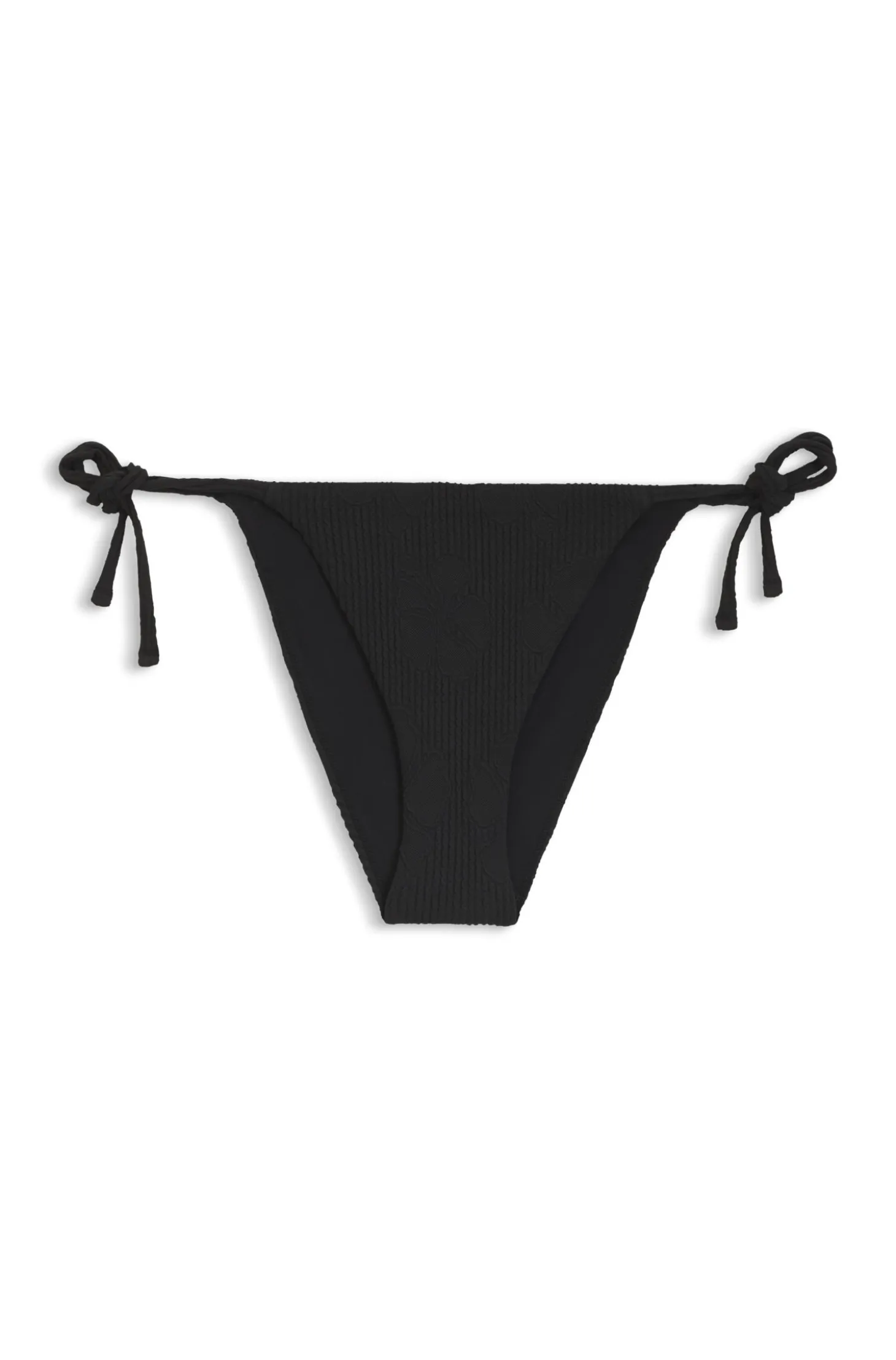 Bikinihose mit seitlicher Bindung und strukturiertem tropischem Muster