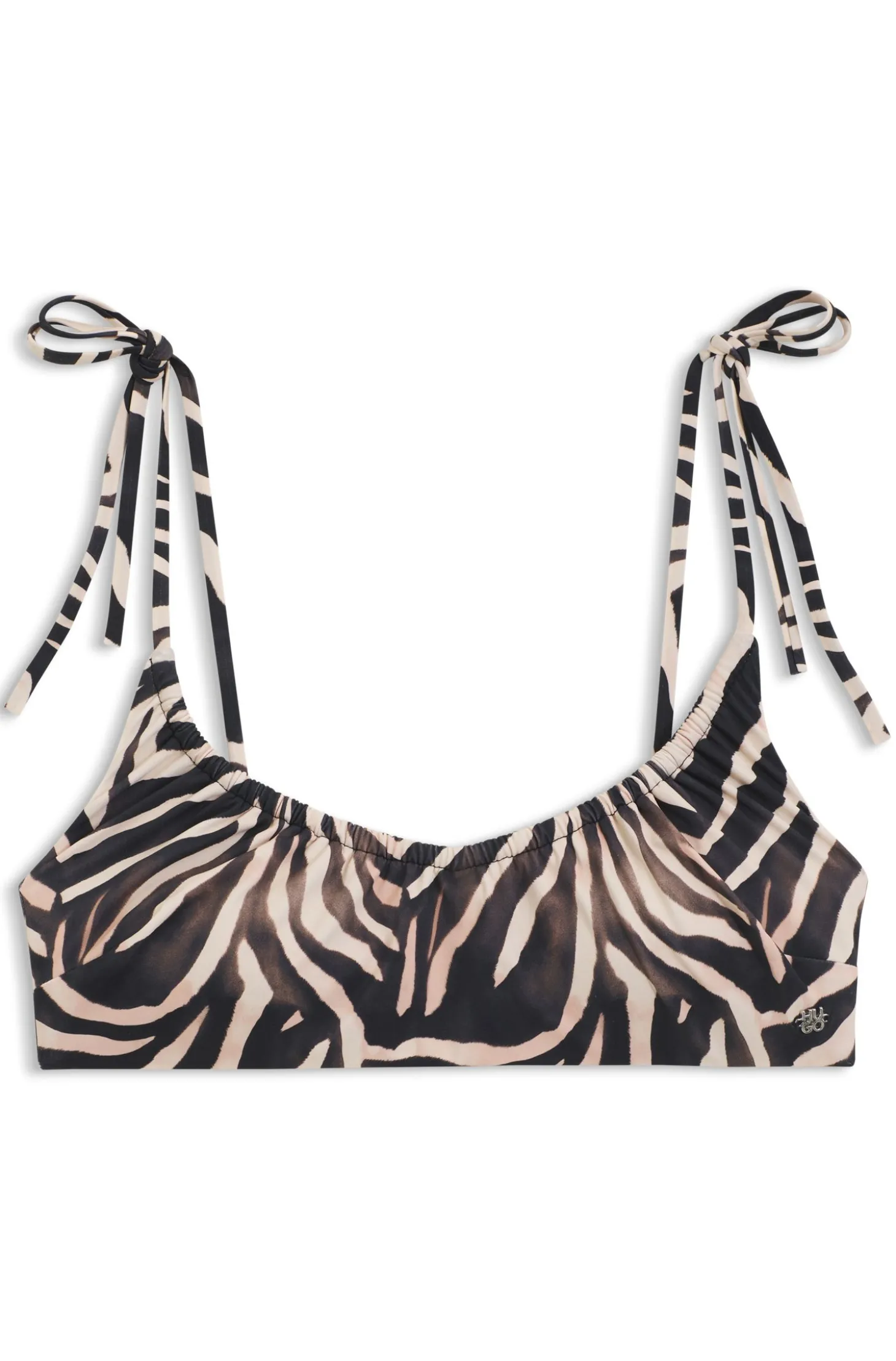 Bikini-Oberteil mit Print und Stack-Logo-Anhänger