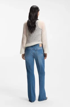 Blaue Bootcut-Jeans aus bequemem Stretch-Denim