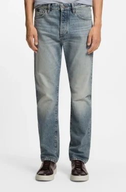 Blaue Jeans aus japanischem Stone-washed-Denim