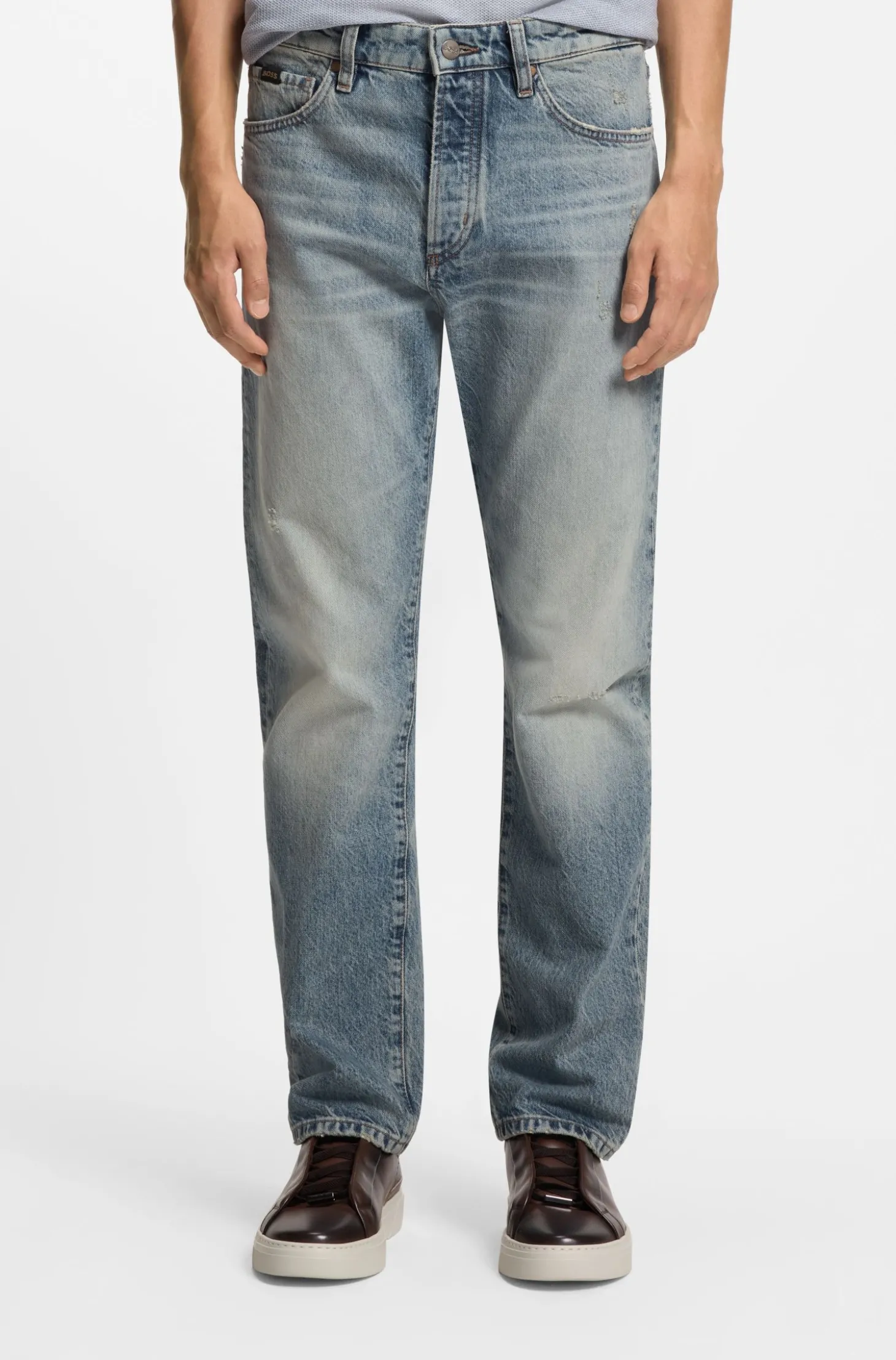 Blaue Jeans aus japanischem Stone-washed-Denim