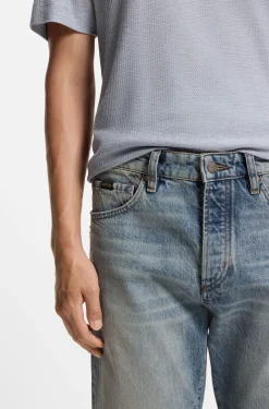 Blaue Jeans aus japanischem Stone-washed-Denim